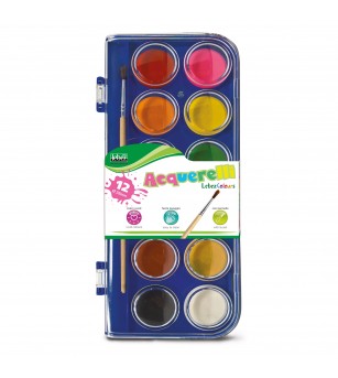 Set 12 culori acuarela, cu pensula inclusa - Rechizitie