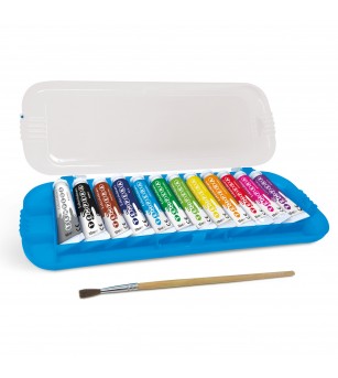 Set 12 culori tempera 10 ml, cu pensula inclusa - Rechizite