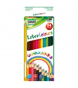 Set 24 creioane colorate 18 cm, hexagonale - Rechizite