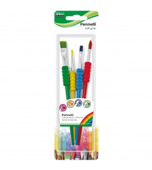 Set 4 pensule cu prindere moale si par sintetic (blister) - Rechizite