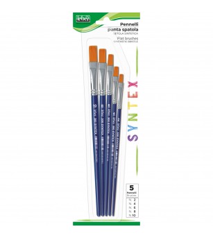 Set 5 pensule, varf drept sintetic (blister) - Rechizite