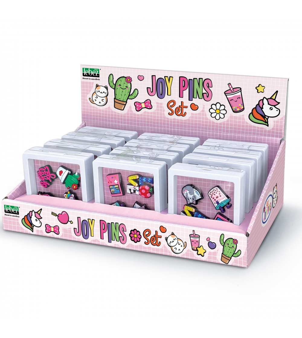 Set de 4 Joy Pins asortate (12 buc/display) - Rechizite