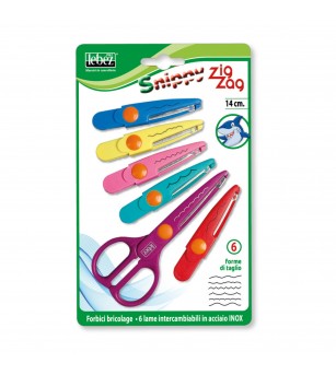 Set foarfeca zig-zag, 14 cm cu 6 lame interschimbabile - Rechizite