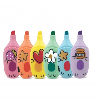 Set Marker evidențiator, How Cute, 6 culori pastel (6 buc/blister) - Rechizite