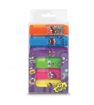 Set Marker evidențiator, Monsters, 6 culori fluorescente (6 buc/blister) - Rechizite