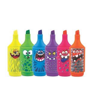 Set Marker evidențiator, Monsters, 6 culori fluorescente (6 buc/blister) - Rechizite