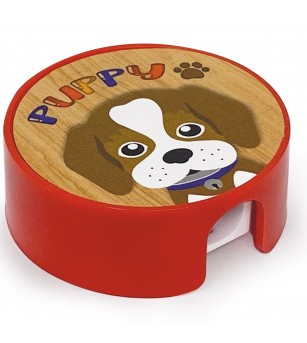 Set scolar Puppy (1 radiera, 1 ascutitoare, 1 rigla de 15 cm, 1 creion, 1 mini blocnotes) - Rechizite