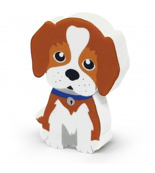 Set scolar Puppy (1 radiera, 1 ascutitoare, 1 rigla de 15 cm, 1 creion, 1 mini blocnotes) - Rechizite