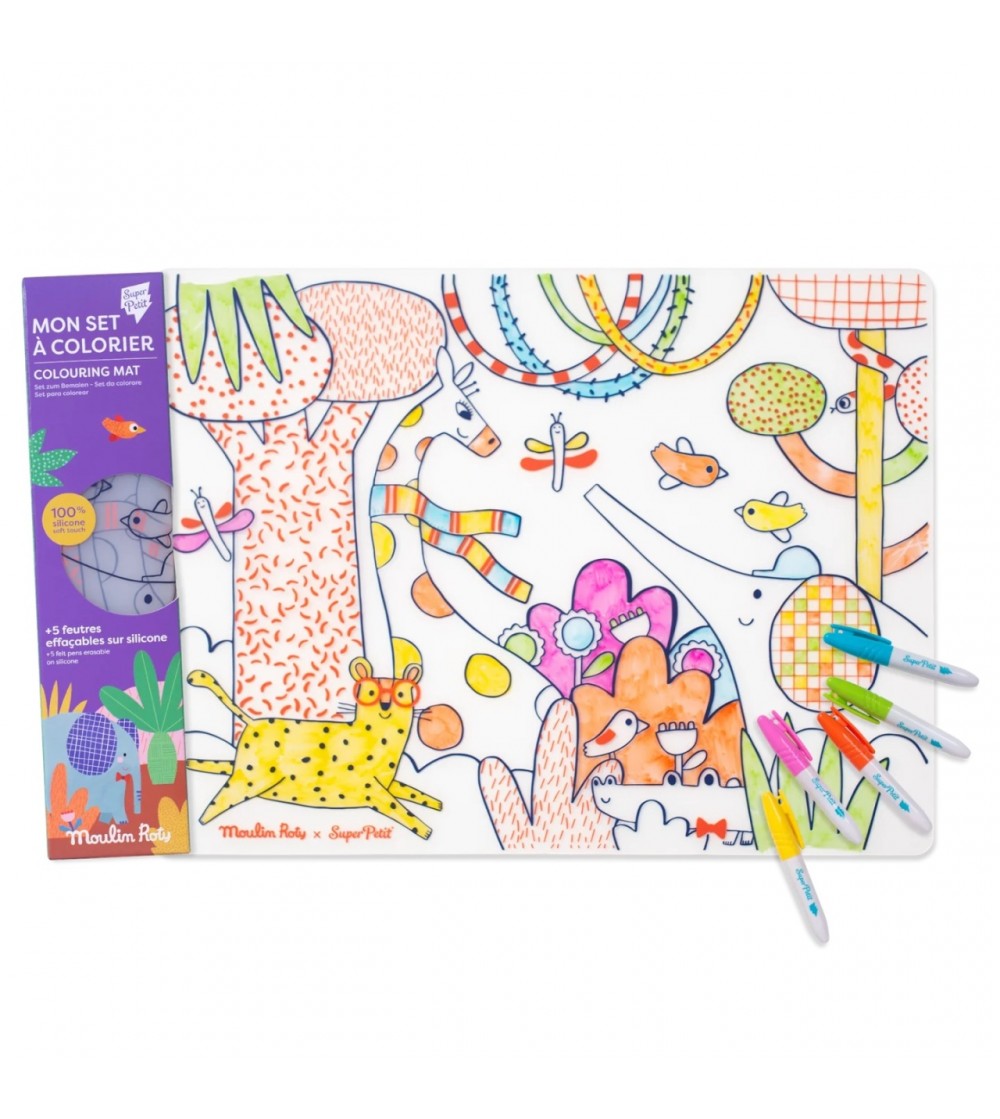 Joc creativ Plansa din silicon de colorat, Moulin Roty - Seturi de pictura și desenat