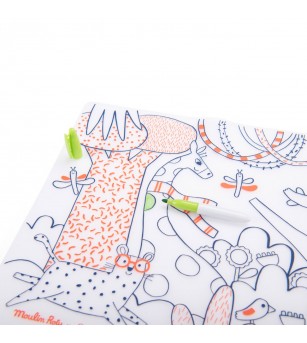 Joc creativ Plansa din silicon de colorat, Moulin Roty - Seturi de pictura și desenat