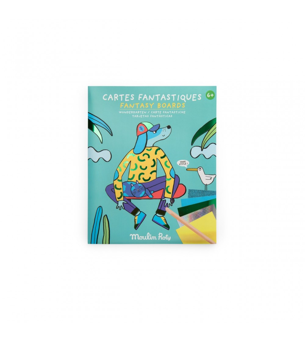 Joc creativ Planse fantastice cu animale haioase, Moulin Roty - Art and crafts