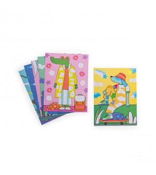 Joc creativ Planse fantastice cu animale haioase, Moulin Roty - Art and crafts