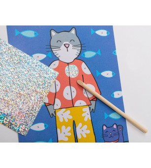 Joc creativ Planse fantastice cu animale haioase, Moulin Roty - Art and crafts