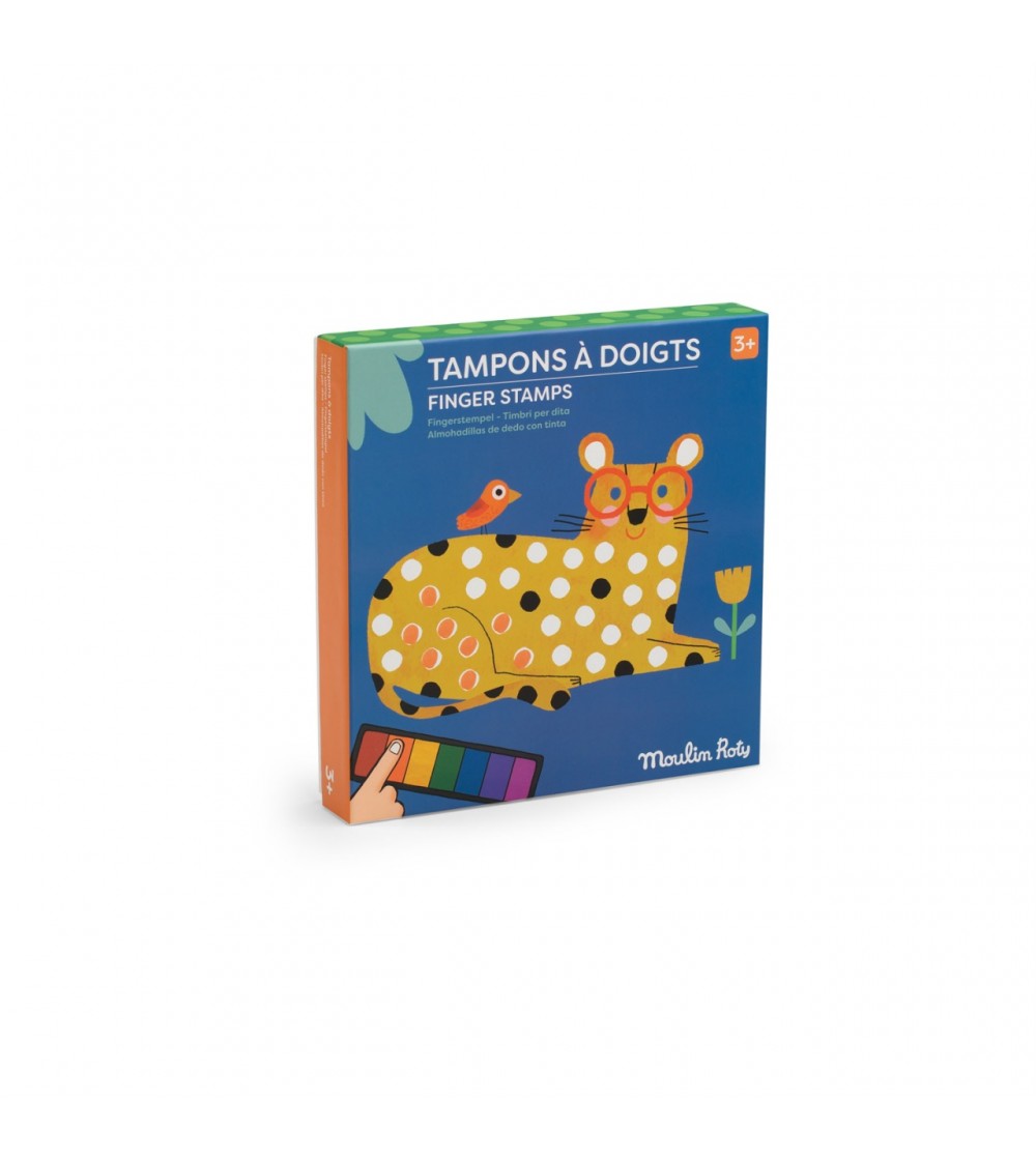 Joc creativ Stampile cu degetele, Moulin Roty - Sabloane desenat pentru copii