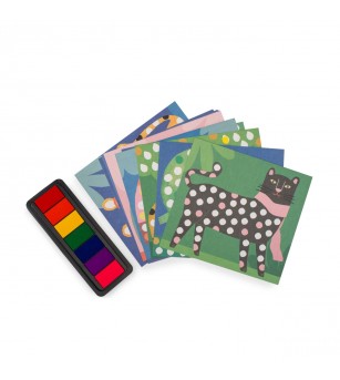 Joc creativ Stampile cu degetele, Moulin Roty - Sabloane desenat pentru copii