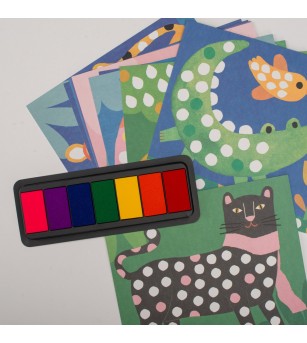 Joc creativ Stampile cu degetele, Moulin Roty - Sabloane desenat pentru copii