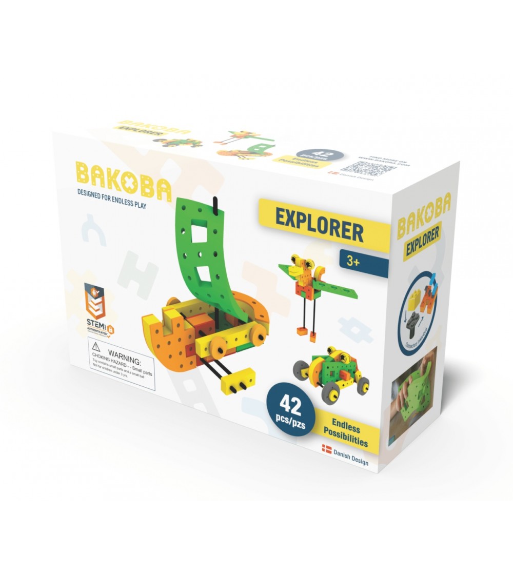 Joc de construit cu blocuri Explorer, Bakoba - Jocuri construcție