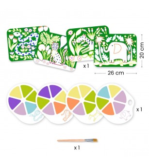 Joc creativ de pictura Animale salbatice, Djeco - Art and crafts