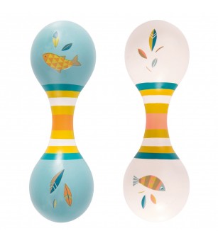 Maracas dublu alb, Moulin Roty - Jucării bebeluși