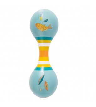 Maracas dublu albastru, Moulin Roty - Jucării bebeluși