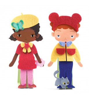 Joc creativ Imbraca si accesorizeaza personaje, Djeco - Art and crafts