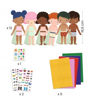 Joc creativ Imbraca si accesorizeaza personaje, Djeco - Art and crafts