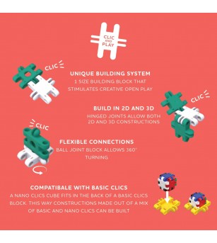 Nano Clics Pentru constructori creativi 250 piese, Clicformers - Jocuri construcție