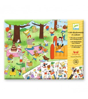 Joc creativ Transferuri cu tematica petreceri, Djeco - Art and crafts