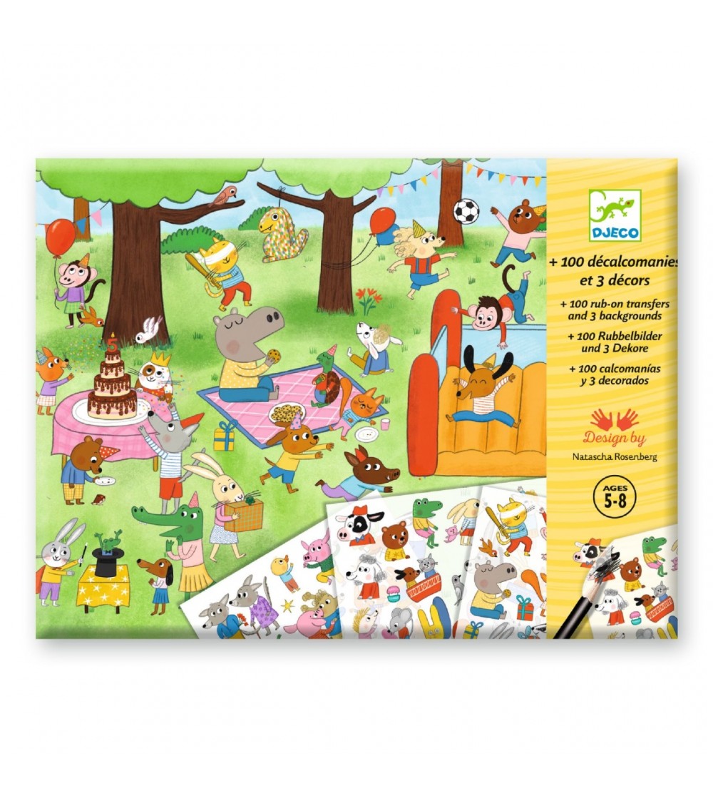 Joc creativ Transferuri cu tematica petreceri, Djeco - Art and crafts