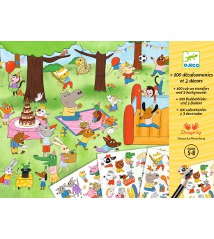 Joc creativ Transferuri cu tematica petreceri, Djeco - Art and crafts