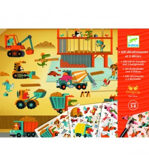 Joc creativ Transferuri cu vehicule, Djeco - Art and crafts