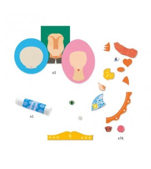 Set creativ colaje Portrete de familie, Djeco - Art and crafts