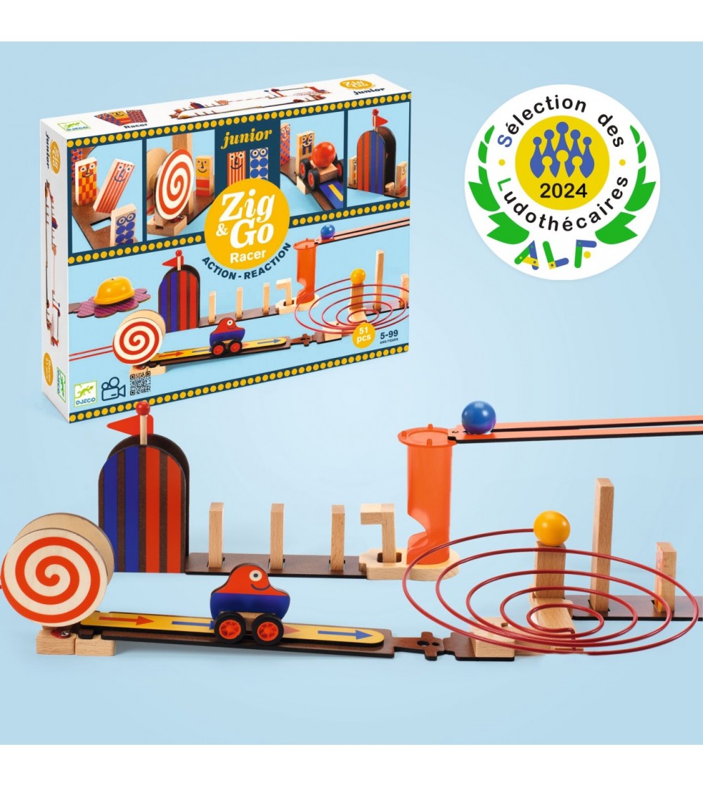 Set de constructie trasee Zig & Go Junior, Djeco - Jocuri construcție