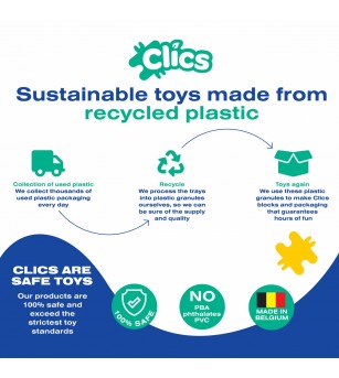 Joc de construit Clics Lumea dinozaurilor 6 in 1, Clicstoys - Jocuri construcție