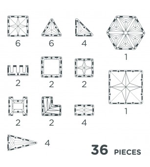 Set magnetic de construit Pastel 36 piese, Cleverclixx - Acasa