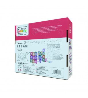 Joc magnetic Circuit pastel cu bile - 110 Piese, Cleverclixx - Acasa