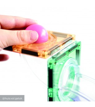 Joc magnetic Circuit pastel cu bile - 70 Piese, Cleverclixx - Acasa