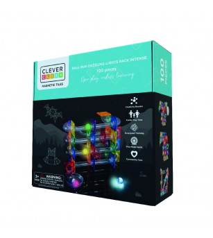 Joc magnetic Circuit cu bile luminoase 100 piese, Cleverclixx - Acasa