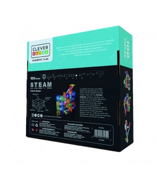 Joc magnetic Circuit cu bile luminoase 100 piese, Cleverclixx - Acasa