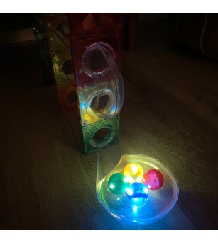 Joc magnetic Circuit cu bile luminoase 100 piese, Cleverclixx - Acasa