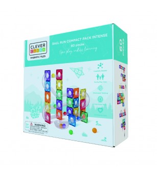 Set magnetic Circuit cu bile Compact 60 Piese, Cleverclixx - Acasa