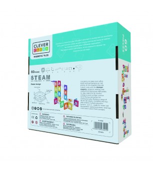 Set magnetic Circuit cu bile Compact 60 Piese, Cleverclixx - Acasa