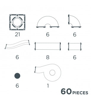 Set magnetic Circuit cu bile Compact 60 Piese, Cleverclixx - Acasa