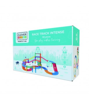 Joc magnetic Traseu de curse 65 piese, Cleverclixx