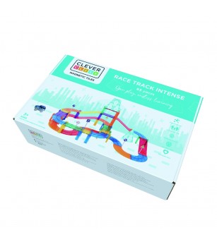Joc magnetic Traseu de curse 65 piese, Cleverclixx - Acasa