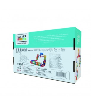 Joc magnetic Traseu de curse 65 piese, Cleverclixx - Acasa