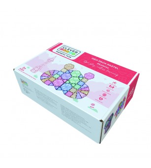 Joc magnetic de construit Pastel 45 piese, Cleverclixx - Acasa