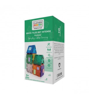 Set magnetic de construit Brick Tiles 16 piese, Cleverclixx - Acasa