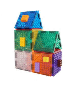Set magnetic de construit Brick Tiles 16 piese, Cleverclixx - Acasa