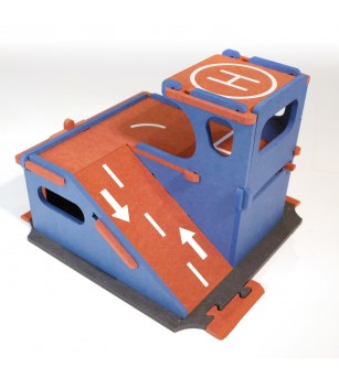 Set de constructie Garaj modular cu pista si 2 masini de curse, Croc toys - Vehicule de jucărie